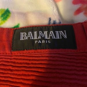 Size 36 gently worn authentic balmain jeans. Color red
